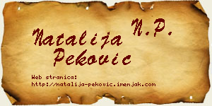 Natalija Peković vizit kartica